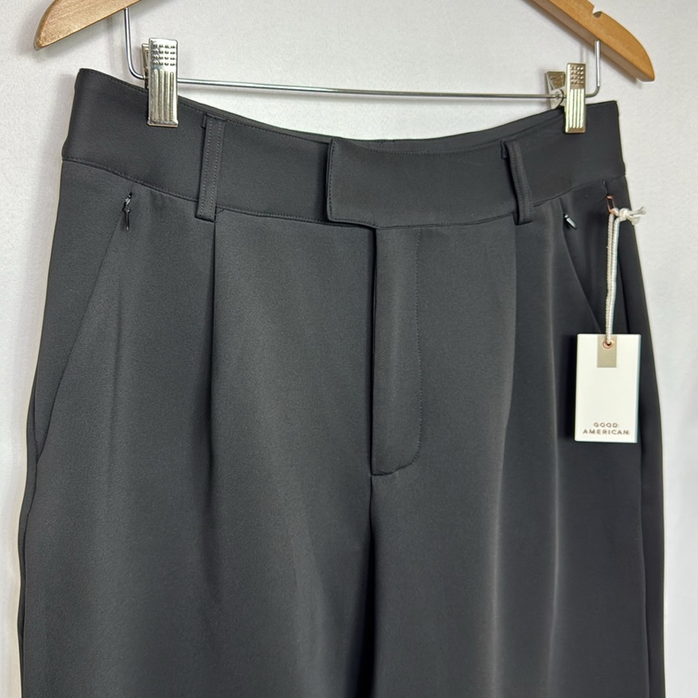 Good American Luxe Suiting Column Wide Leg Trousers Pants‎ Size 10/30 Black - Picture 9 of 16